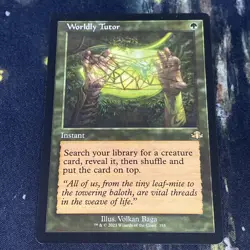 Magic the Gathering Worldly Tutor - Retro Frame - LP - Dominaria Remastered mtg - Image 2