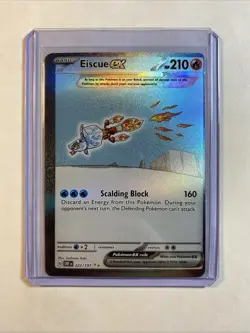 OFF CENTER MISCUT ERROR LP Eiscue ex 222/197 SVO3: Obsidian Flames Holo Pokemon - Image 1