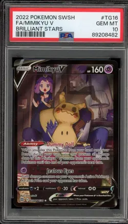 Pokemon Mimikyu V Brilliant Stars Trainer Gallery Full Art #TG16 PSA 10 Gem Mint - Image 1