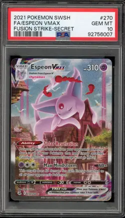 Pokemon Espeon VMAX Fusion Strike Secret Rare Full Alt Art #270 PSA 10 Gem Mint - Image 1