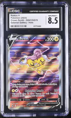 2023 Pokemon Raikou V Crown Zenith GG41/GG70 Galarian Gallery CGC NM/MINT+ 8.5 - Image 1