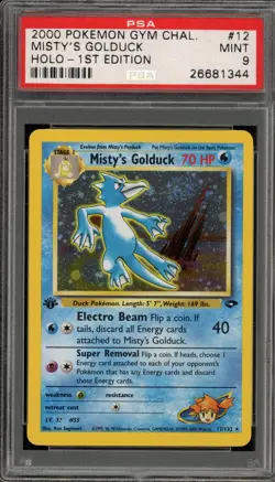 Pokemon Misty's Golduck Gym Challenge 1st Edition Holo Rare #12 PSA 9 Mint - Image 1