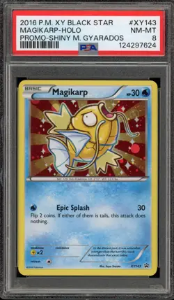 Pokemon Magikarp Shiny M. Gyarados Black Star Holo Promo XY143 PSA 8 - Image 1