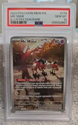 POKEMON PSA 10 MR. MIME MEW EN 179/165 ILLUSTRATION RARE 151 MINT - Image 1