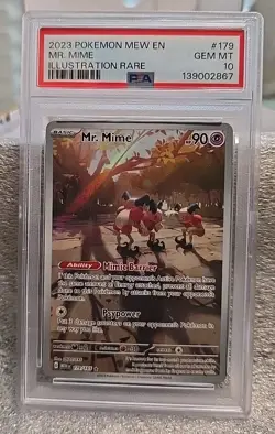 POKEMON PSA 10 MR. MIME MEW EN 179/165 ILLUSTRATION RARE 151 MINT - Image 2