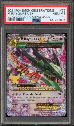 Pokemon M Rayquaza EX Celebrations Classic Coll. Roaring Skies Holo #76 PSA 10 - Image 1