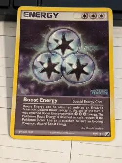 Pokemon TCG Boost Energy 98/115 Unseen Forces Reverse Holo Inverted Holo Error - Image 1