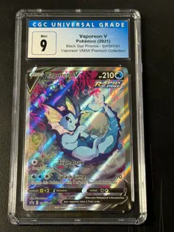 Vaporeon V 2021 Black Star Promo SWSH181 VMAX Premium Collection CGC 9 Pokemon - Image 1