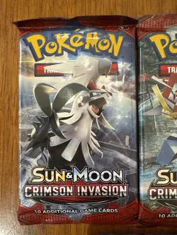 Pokemon Sun & Moon Booster Pack Lot (3) Crimson Invasion Guardians Rising Sealed - Image 3