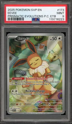 Pokemon Center Stamp Promo Eevee Prismatic Evolutions ETB SVP EN 173 PSA 9 - Image 1
