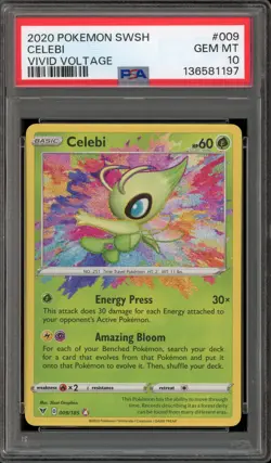 Pokemon Celebi Vivid Voltage Amazing Rare #009 PSA 10 Gem Mint - Image 1