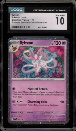 Pokemon Sylveon Prismatic Evolutions Tech Sticker Coll. Promo SVP EN 172 CGC 10 - Image 1