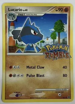 Lucario 12/16 Pokemon Rumble Holo Promo LP+ - Image 1
