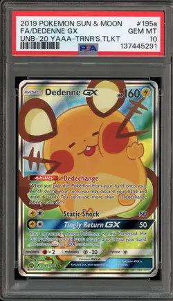 Pokemon Dedenne GX Trainer's Toolkit Full Alt Art Promo #195a PSA 10 Gem Mint - Image 1