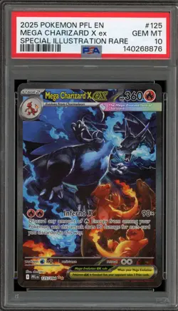 Pokemon Mega Charizard X ex Phantasmal Flames SIR #125 PSA 10 Gem Mint - Image 1