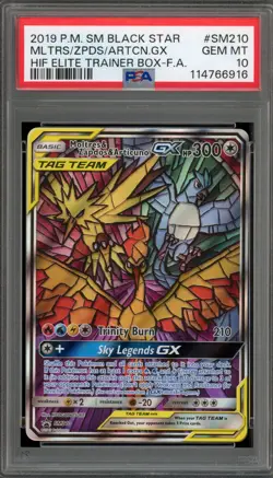 Pokemon Moltres & Zapdos & Articuno GX Hidden Fates ETB FA Promo SM210 PSA 10 - Image 1