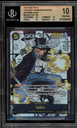 One Piece CCG Sabo PRB01 Manga Alt Art OP04-083 BGS 10 Pristine - Image 1