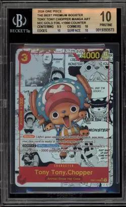 One Piece CCG Tony Tony.Chopper PRB01 Manga Alt Art Gold +1000 EB01-006 BGS 10 - Image 1