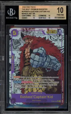 One Piece CCG Eustass"Captain"Kid PRB01 Manga Alt Art OP05-074 BGS 10 Pristine - Image 1