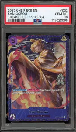 One Piece CCG San-Gorou Treasure Cup Top 64 ST18-003 PSA 10 Gem Mint - Image 1