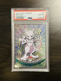 2000 Topps Pokemon Chrome Mewtwo TV Card #150 PSA 10 - Image 2