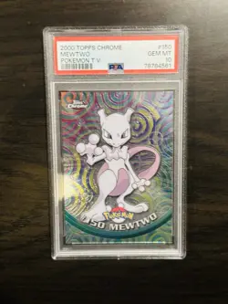 2000 Topps Pokemon Chrome Mewtwo TV Card #150 PSA 10 - Image 3
