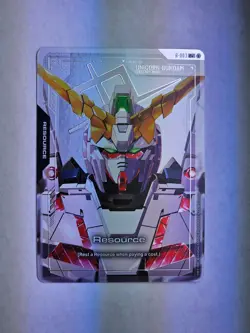 Unicorn Gundam Destroy Mode Resource R-003 C+ Foil Newtype Rising Card Game - NM - Image 1