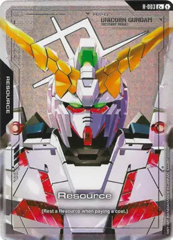 Unicorn Gundam Destroy Mode Resource R-003 C+ Foil Newtype Rising Card Game - NM - Image 3
