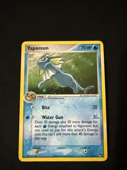 Pokemon TCG Vaporeon Holo Rare Card 6/17 Pop Series - Image 1