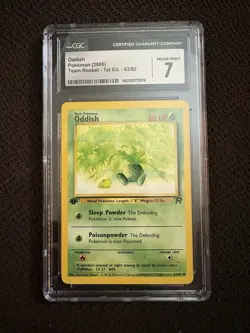 CGC 7 NEAR MINT ODDISH Team Rocket 1st Edition Pokemon Card 63/82 ✨ Vintage ✨ - Image 1