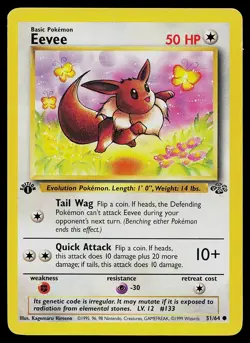 Pokemon Card Eevee 51/64 Jungle 1st Edition - Image 1