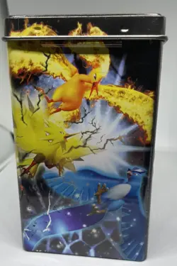 Vintage Pokemon 2004 Empty Trading Card Game Tin - Zapdos, Articuno, Moltress - Image 1