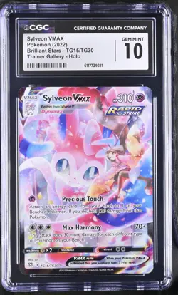 2022 Pokemon Sylveon VMAX Brilliant Stars TG15/TG30 CGC GEM MINT 10 - Image 1