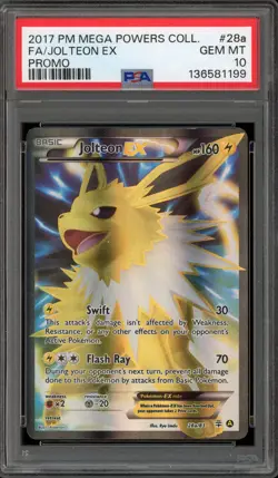 Pokemon Jolteon EX Mega Powers Coll. Full Alt Art Promo #28a PSA 10 Gem Mint - Image 1