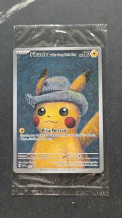 Pikachu with Grey Felt Hat Van Gogh SVP085 2023 Promo Pokemon TCG - Sealed - Image 1