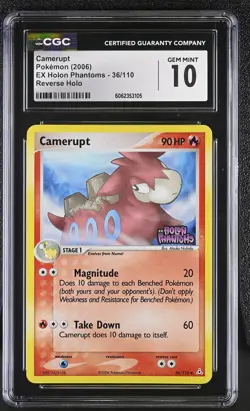 CGC 10 GEM MINT Camerupt EX Holon Phantoms 36/110 Reverse Holo STAMPED Pokemon - Image 1