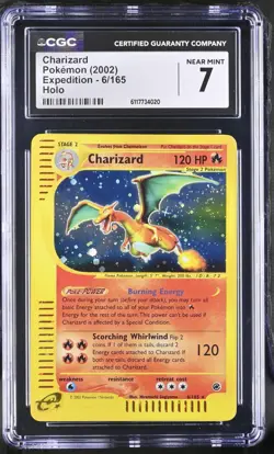 2002 Pokemon Charizard Expedition 6/165 Holo CGC NEAR MINT 7 - Image 1