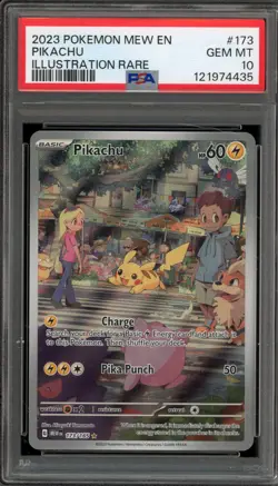 Pokemon Pikachu 151 MEW EN Illustration Rare #173 PSA 10 Gem Mint - Image 1