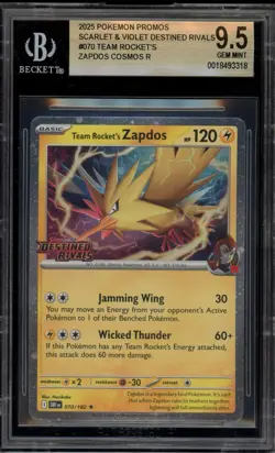 Pokemon Team Rocket's Zapdos Destined Rivals Purchase ASIA #070 BGS 9.5 - Image 1