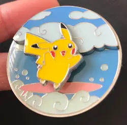 5 X Pokemon Pin Badge Surfing Flying Pikachu Morpeko Mr Rime Polteageist 2022 - Image 3