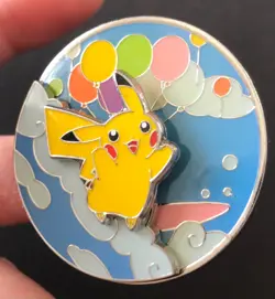 5 X Pokemon Pin Badge Surfing Flying Pikachu Morpeko Mr Rime Polteageist 2022 - Image 5