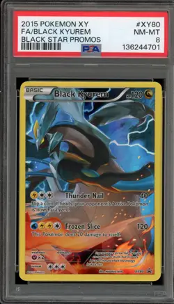 Pokemon Black Kyurem Black Star Full Art Promo XY80 PSA 8 - Image 1