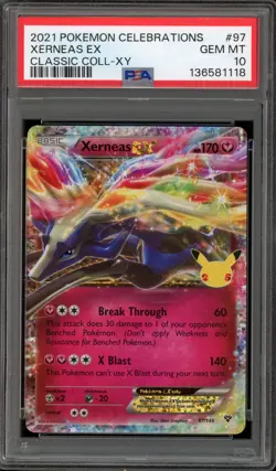 Pokemon Xerneas EX Celebrations Classic Coll. XY Holo Rare #97 PSA 10 Gem Mint - Image 1