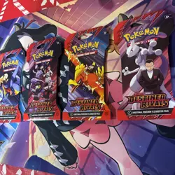 Pokemon TCG Destined Rivals 4x Sleeved Booster Packs Full Art Set - Image 3