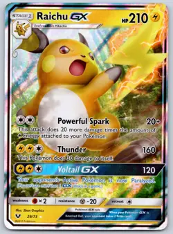 Raichu GX 29/73 (NM) - Sun & Moon Shining Legends - Ultra Rare - Pokemon TCG - Image 1