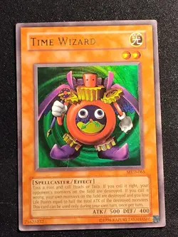 Time Wizard MRD-065 Ultra Rare Vintage Yu-Gi-Oh Card Unlimited Edition Played HP - Image 1