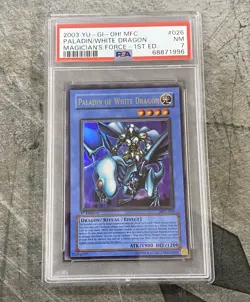 2003 Yu-Gi-Oh Paladin Of White Dragon 1st Edition PSA 7 NM Near Mint MFC-026 - Image 1