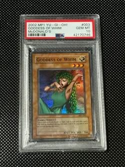 YUGIOH PSA 10 2002 Goddess of Whim MP1-003 Super Rare promo *0746 - Image 1