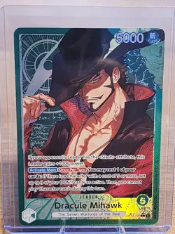 One Piece Dracule Mihawk OP14-020 (Alternate Art) Leader The Azure Sea's Seven - Image 1