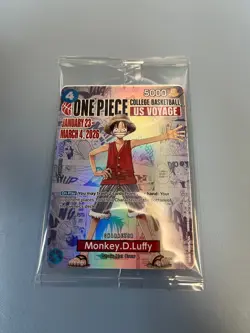 One Piece Monkey D. Luffy US Voyage College Basketball Promo Card SEALED CCG - Image 1